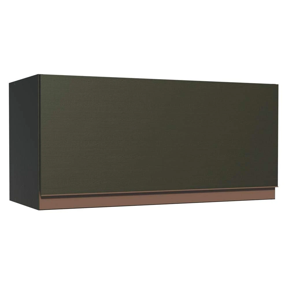 Madesa Reims Wall Mounted Kitchen Cabinet, Engineered Wood, Flip Up Door with Gas Piston, 1 Door, 70 cm, Black