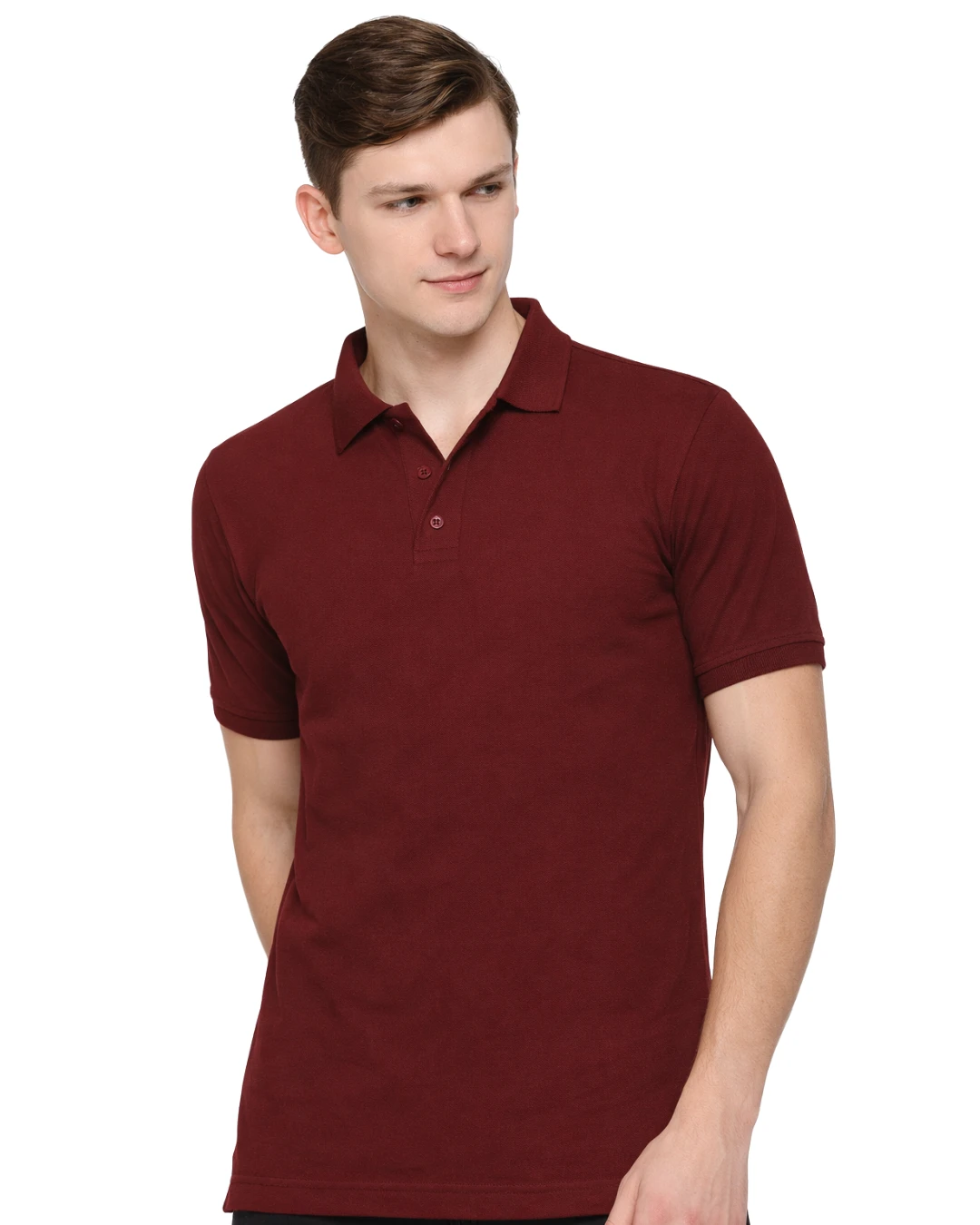 Maroon Employee Uniform T-shirt | Smart Corporate Workwear With Logo Branding
