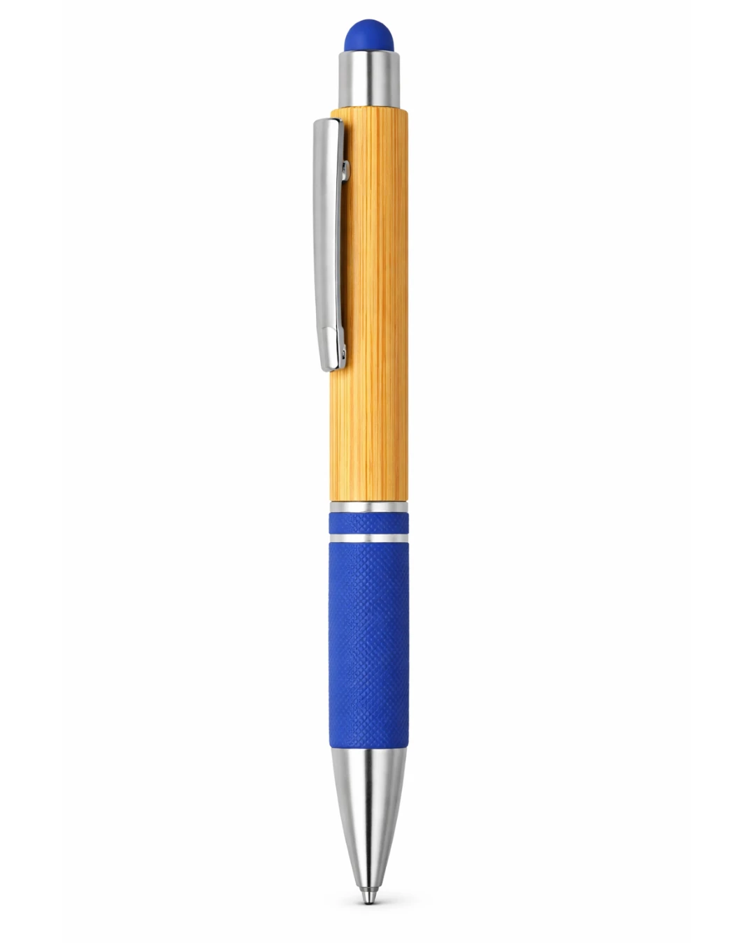 Bamboo & Metal Ball Pen With Blue Grip | Corporate Eco Gift