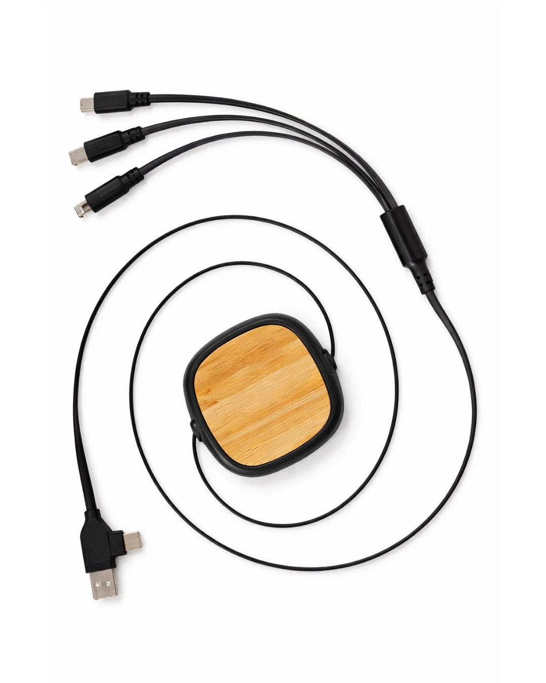 Eco Bamboo 3-in-1 Charging Cable – Corporate Gifting Tech Essential