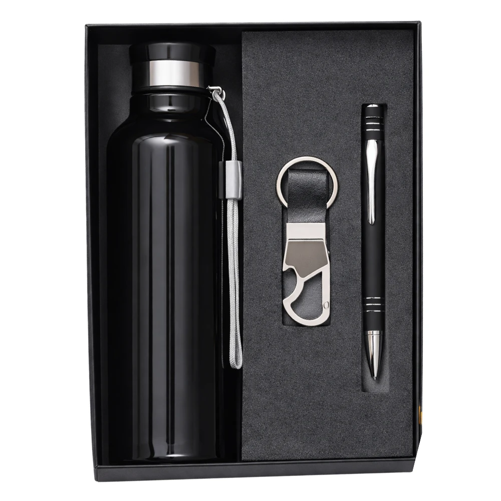 Corporate Gift Set With Water Bottle, Pen & Keychain