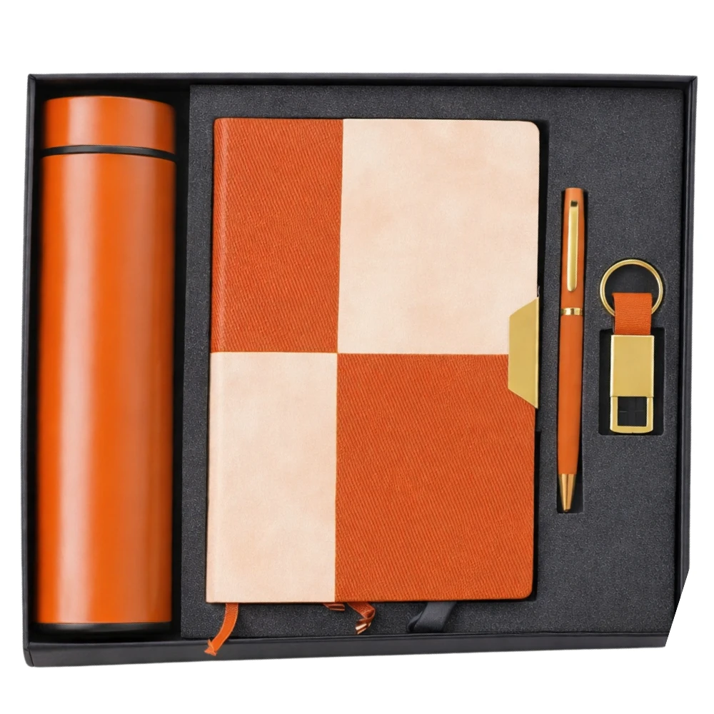 Luxury Corporate Gift Set With Water Bottle, Diary, Pen & Keychain