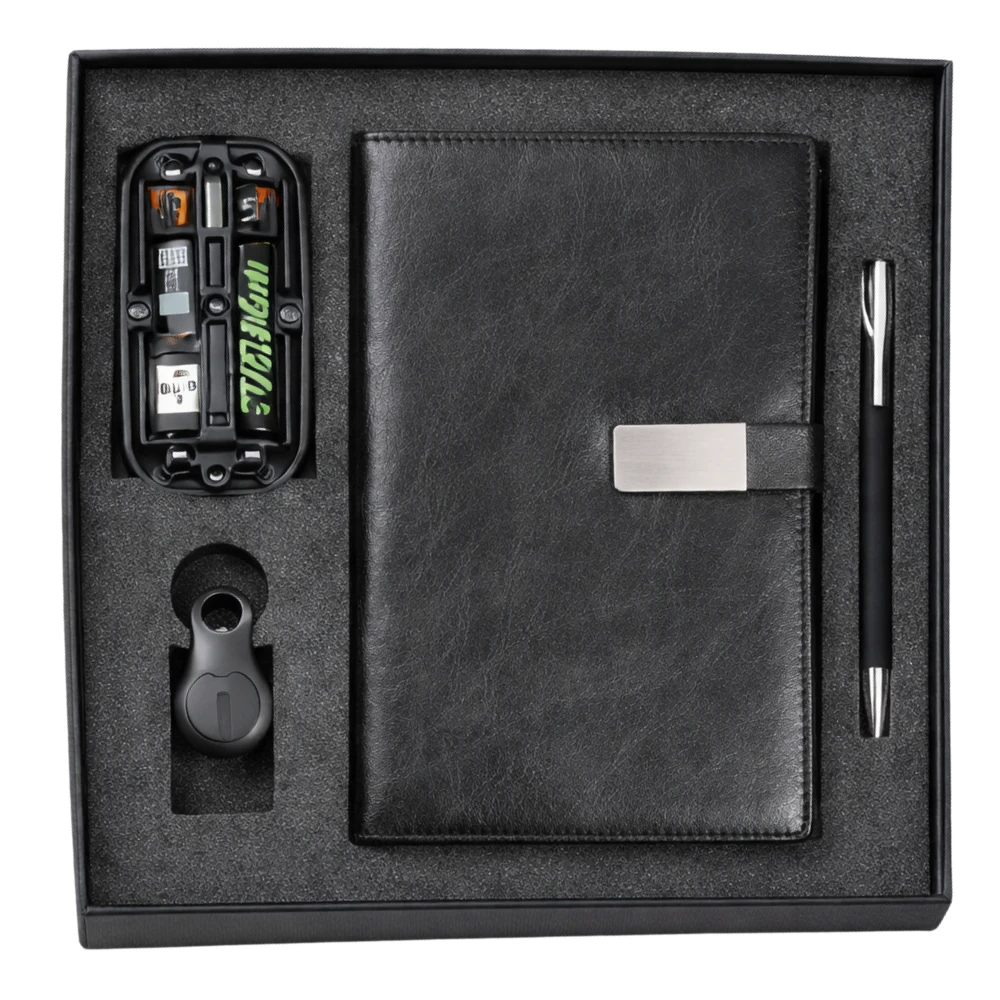 Executive Corporate Gift Set With Diary, Pen, Mouse & Smart Tracker