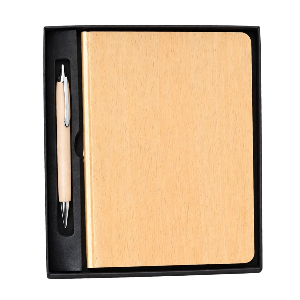 Eco-friendly Bamboo Diary & Wooden Pen Corporate Gift Set