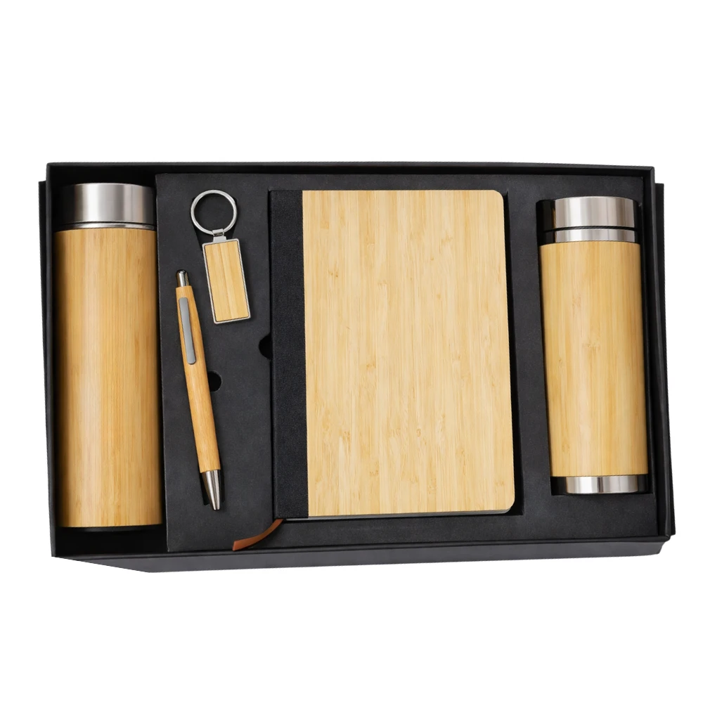 Eco-friendly Corporate Welcome Kit With Bamboo Bottle, Diary, Pen, Mug & Keychain