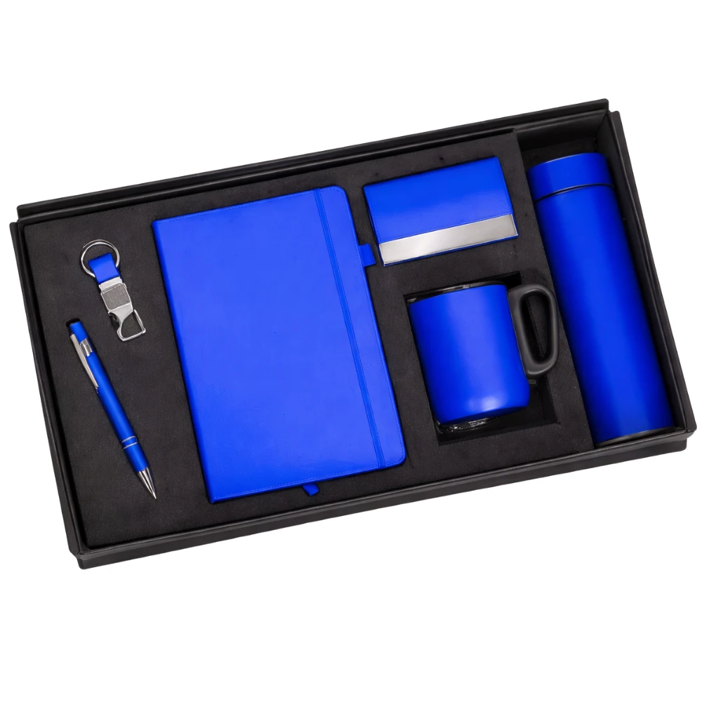 Blue Executive Corporate Gift Set With Diary, Bottle, Mug, Pen & Keychain