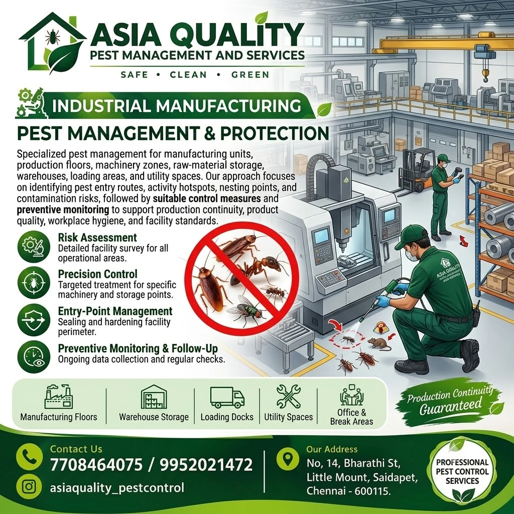 Ndustrial Manufacturing Pest Management & Protection
